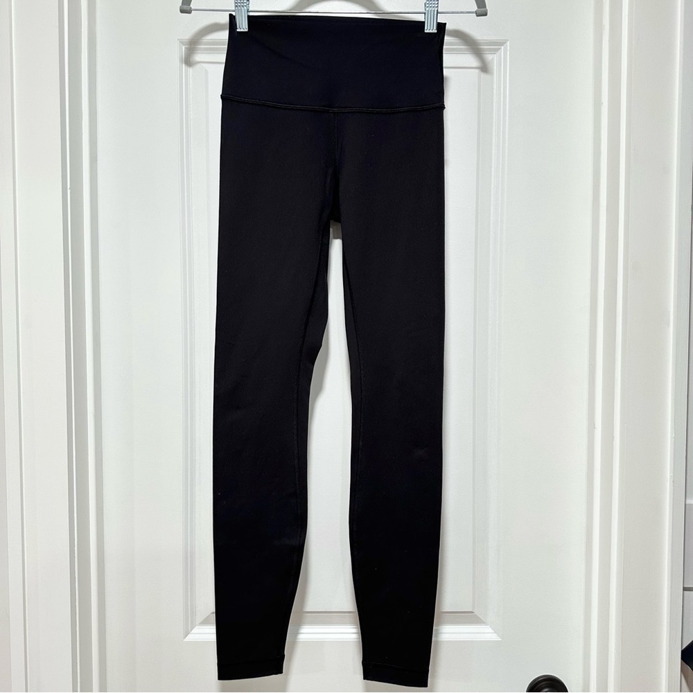 Lululemon Wunder Under 28” High Rise Luon Black Leggings Pants Size 4 - Picture 2 of 12